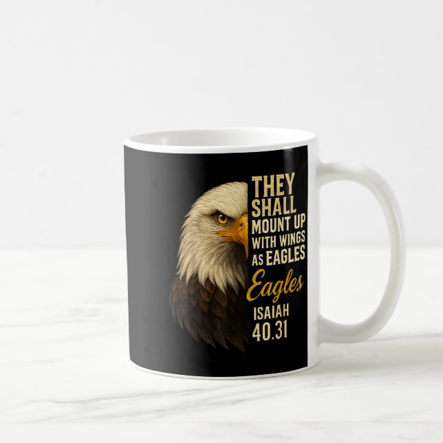 Mount Up Wings As Eagles Isaiah 40_31 Christian Bi Kaffemugg (Höger)