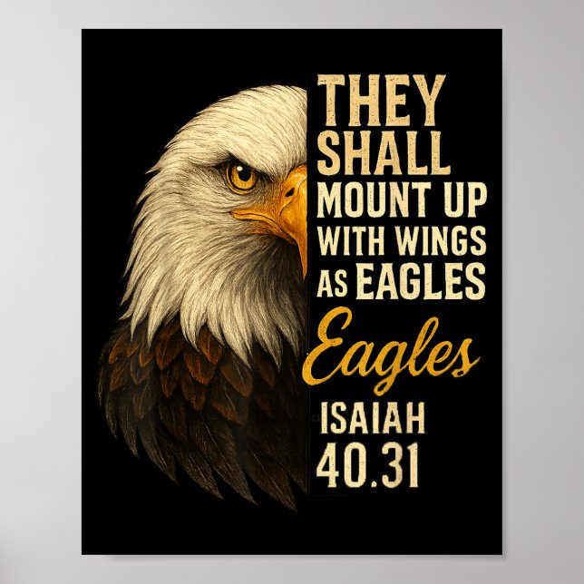 Mount Up Wings As Eagles Isaiah 40_31 Christian Bi Poster (Framsidan)