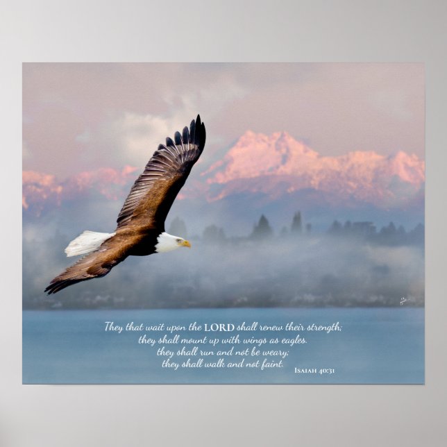Mount Up With Wings Like Eagles Fine Art Blank Poster (Framsidan)