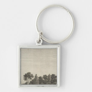 Mount Vernon, general Washington Fyrkantig Silverfärgad Nyckelring