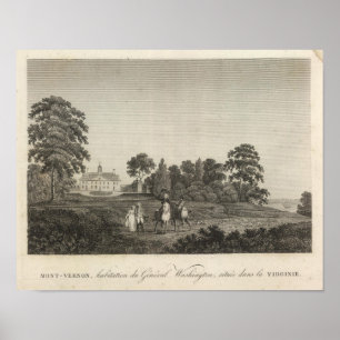 Mount Vernon hem av General Washington Poster