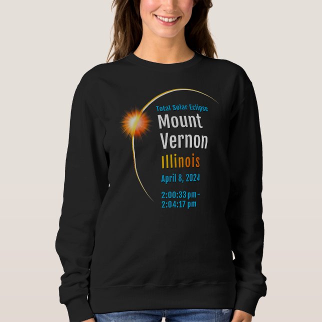Mount Vernon Illinois Il Total Solar Eclipse 2024 T Shirt (Framsida)