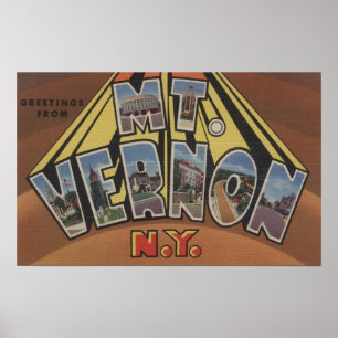 Mount Vernon New York - stora brevplatser Poster