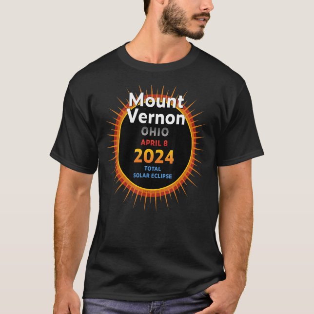 Mount Vernon Ohio OH Total Solar Eclipse 2024 2 T Shirt (Framsida)