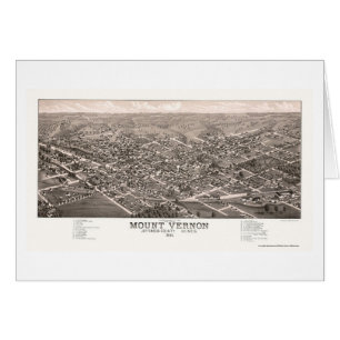 Mount Vernon panorama- karta för IL - 1881 Hälsningskort