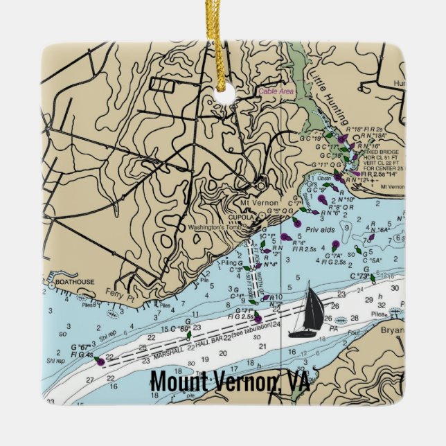 Mount Vernon VA-diagram Julgransprydnad Keramik (Framsida)