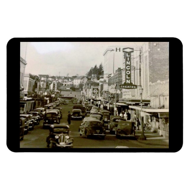 Mount Vernon WA, Theater Vintage Magnet (Horisontell)