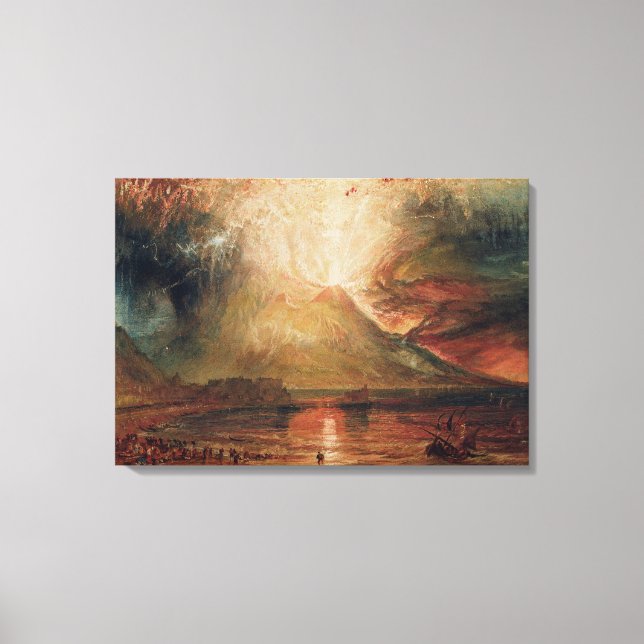 Mount Vesuvius i Eruption, 1817 (w/c på papper) Canvastryck (Framsida)