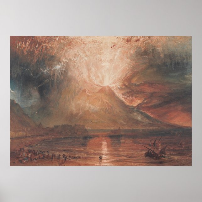 Mount Vesuvius i Eruption Neapel Italien J. Turner Poster (Framsidan)