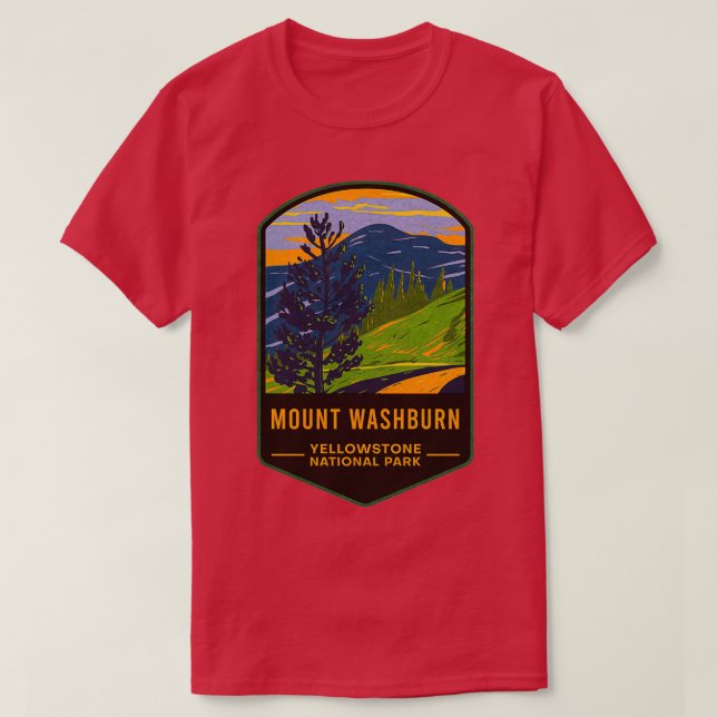 Mount Washburn Yellowstone National Park T Shirt (Design framsida)