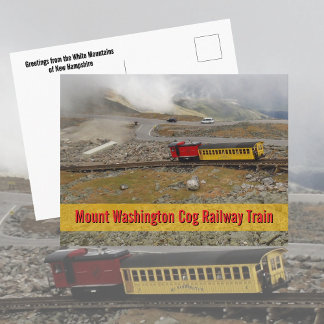 Mount Washington Cog Railway Train Photographic Vykort