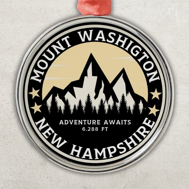 Mount Washington Mountain Landscape Souvenir Julgransprydnad Metall (Skapare uppladdad)