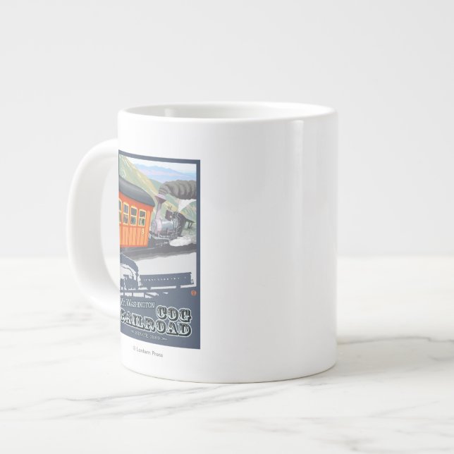 Mount Washington, New Hampshire Cog Railway Jumbo Mugg (Framsida vänster)