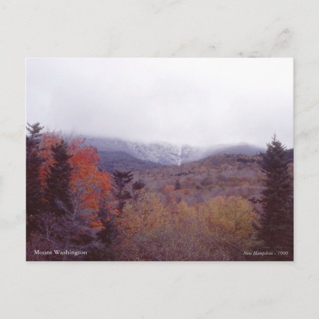Mount Washington New Hampshire Vykort (Framsida)