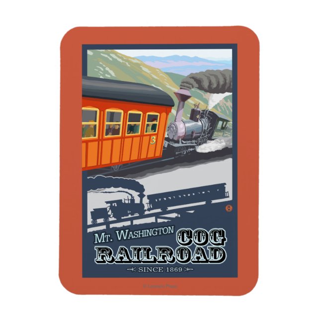 Mount Washington, New HampshireCog Railroad Magnet (Vertikal)