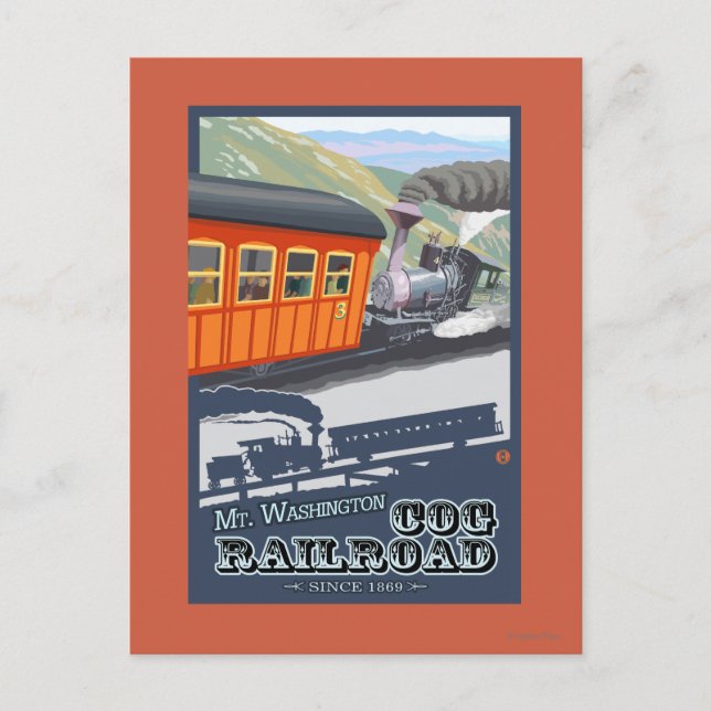 Mount Washington, New HampshireCog Railroad Vykort (Framsida)