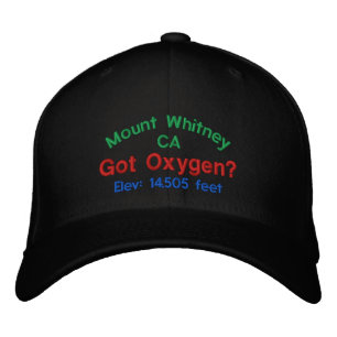 Mount Whitney California Elevation Cap Broderad Keps