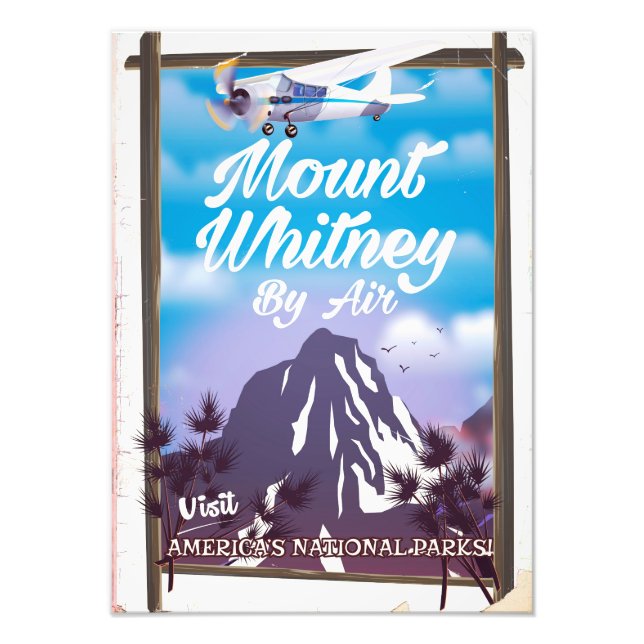 Mount Whitney, Classic California Travel-affisch Fototryck (Framsidan)