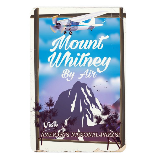 Mount Whitney, Classic California Travel-affisch Magnet (Vertikal)