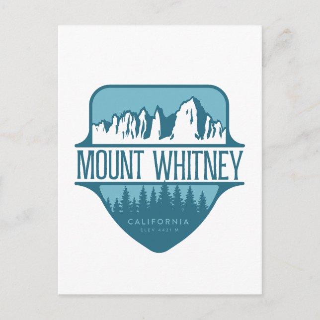 Mount Whitney Kalifornien Bergskam design Vykort (Framsida)
