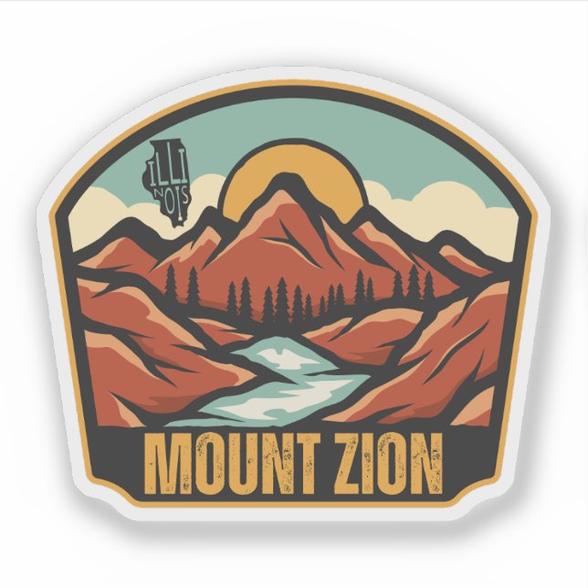 Mount Zion, Illinois  Klistermärken (Framsida)