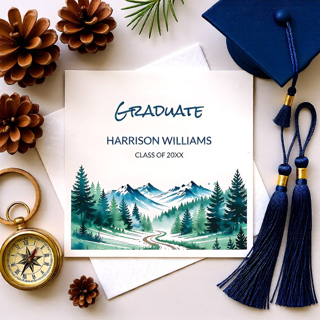 Mountain Adventure Grad Party Decor Pappersservett (Skapare uppladdad)