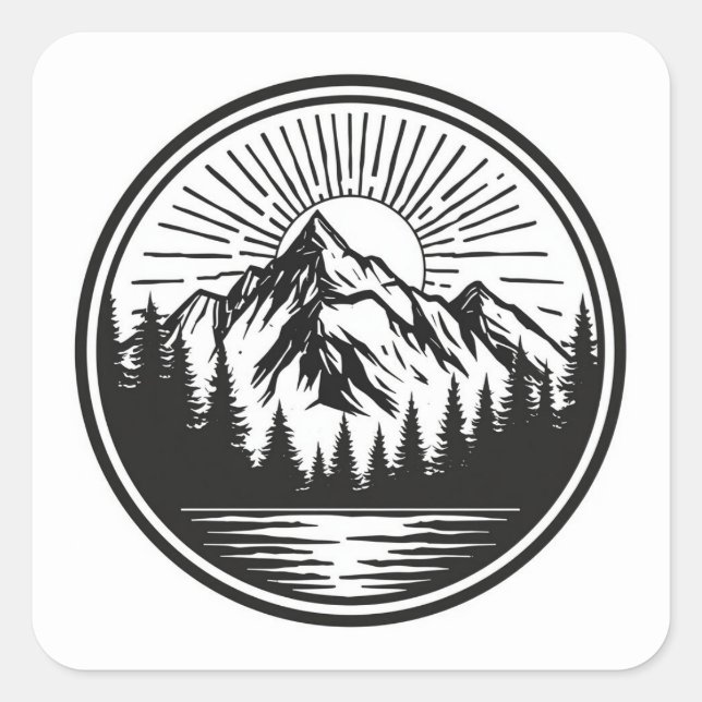 Mountain Adventure Logotyp | Camping Märke | Utomh (Framsida)