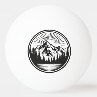 Mountain Adventure Logotyp | Camping-märke | Utomh Pingisboll