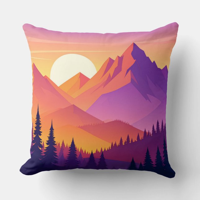 Mountain Adventure Pillow - Hiking Outdoor Nature  Kudde (Framsida)