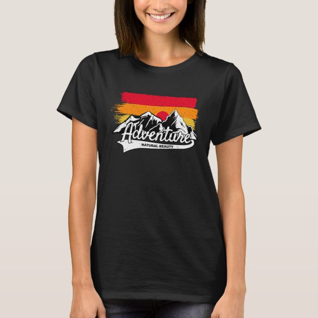 Mountain and Forest Scene Silhouette 160 T Shirt (Framsida)