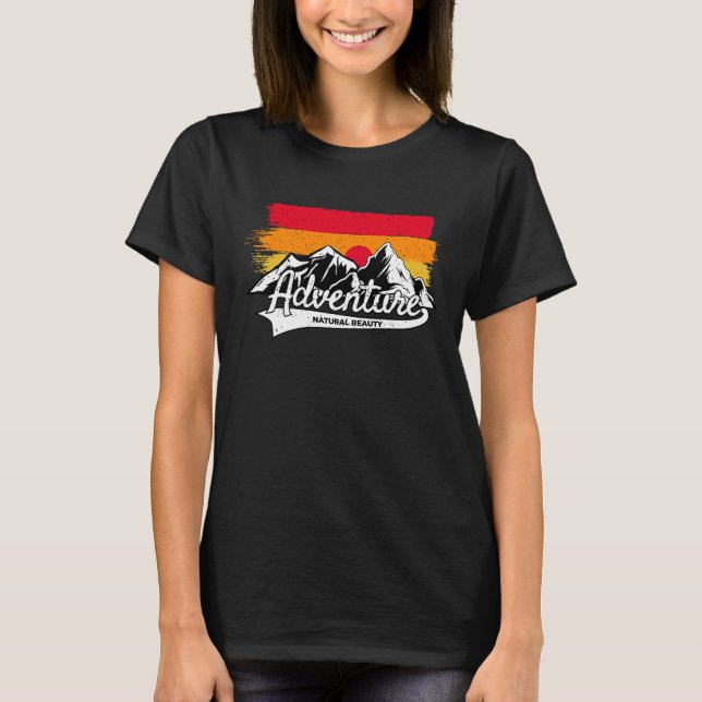 Mountain and Forest Scene Silhouette 160 T Shirt (Framsida)