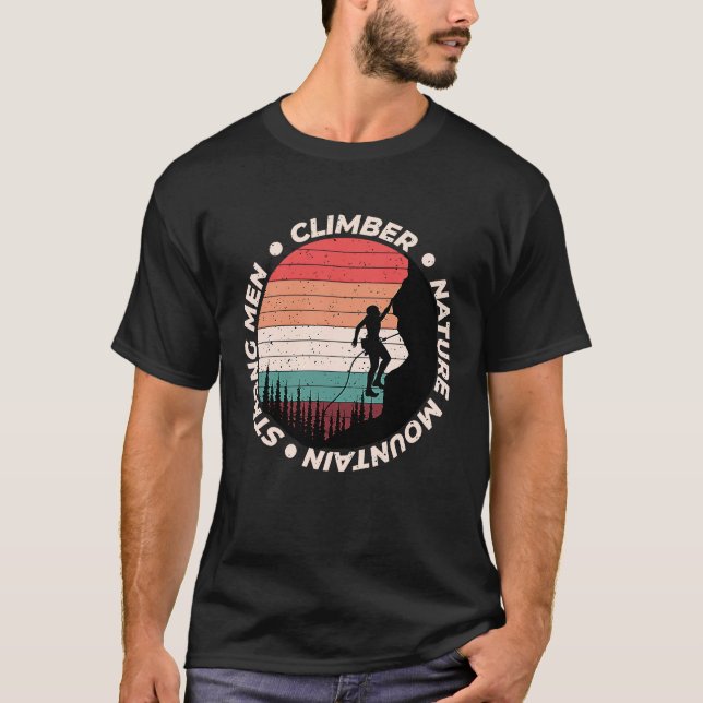 Mountain and Forest Scene Silhouette 169 T Shirt (Framsida)