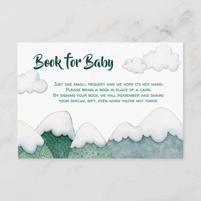 Mountain Äventyr Bok för Baby Card Tilläggskort (Framsida)