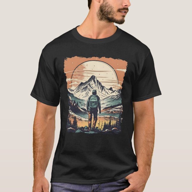 Mountain Äventyr Hiking T Shirt (Framsida)