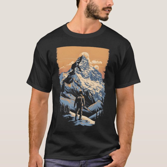Mountain Äventyr Hiking T Shirt (Framsida)