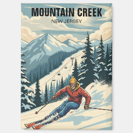 Mountain Bäck Skiing New jersey Travel Magnet
