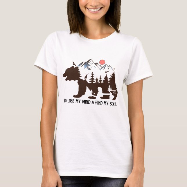 Mountain Bear Forest T Shirt (Framsida)