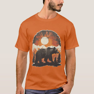 Mountain Bear Sunset girl T Shirt