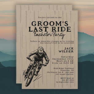 Mountain Bike Bachelor Party Groom's Last Ride Inbjudningar