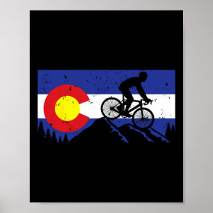 Mountain Bike Colorados cykling vintageflagga - Mt Poster