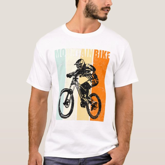 Mountain Bike Cyclist Mtb Cycling Downhill T Shirt (Framsida)