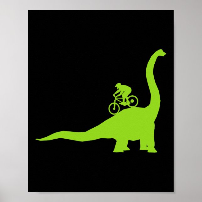 Mountain Bike Dinosaur Mtb Cyklist  Poster (Framsidan)
