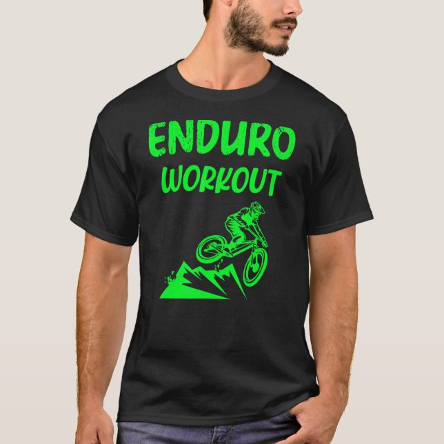 Mountain Bike Enduro Workout Mtb Tävla A T Shirt (Framsida)
