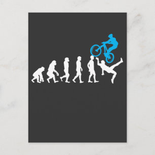 Mountain Bike Evolution MTB Cyclist Funny Biker Vykort