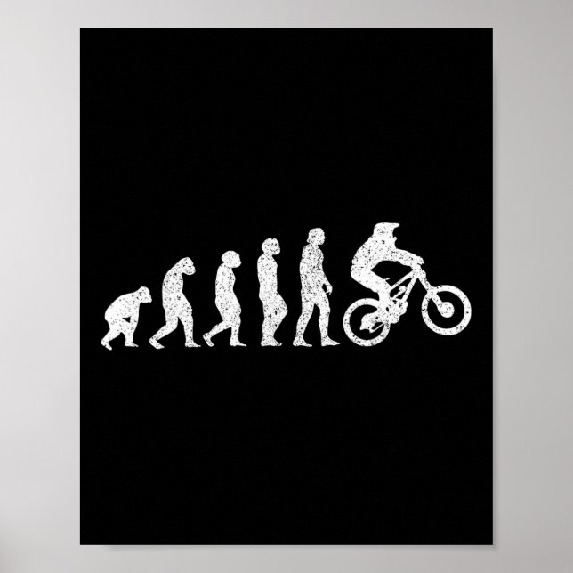 Mountain Bike Evolution - Mtb Downhill Cykelpresen Poster (Framsidan)