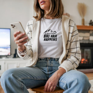 Mountain Bike Girl Ironi svart T Shirt