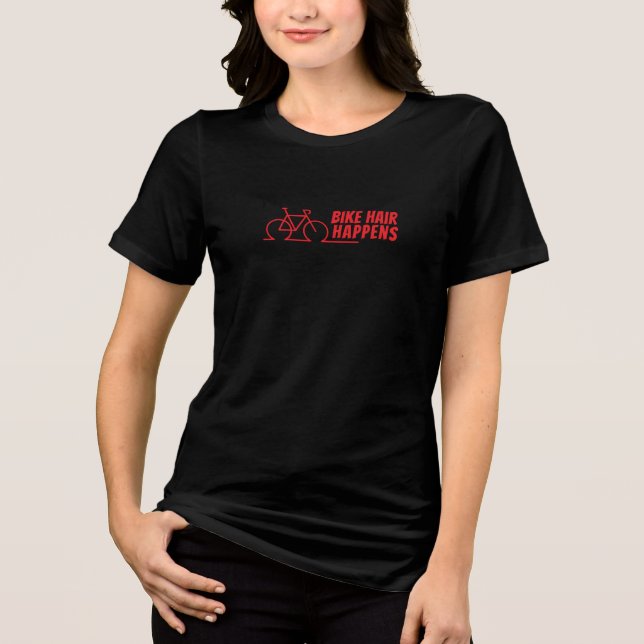 Mountain Bike Girl Irony red black T Shirt (Framsida)