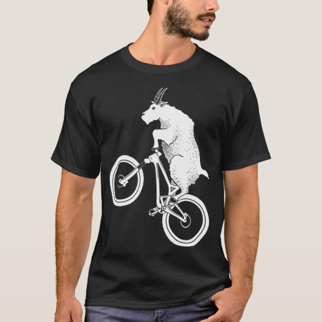 Mountain Bike Goat Funny Bicycle Day For Goat Love T Shirt (Framsida)