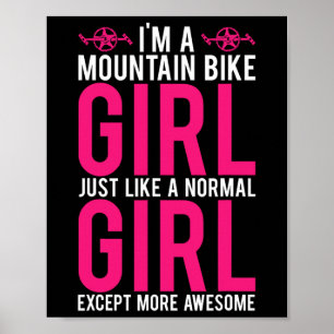 Mountain Bike Jag Är En Mountainbike Tjej T Shirt Poster