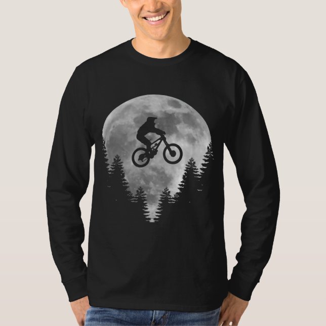 Mountain Bike - MTB Måne Downhill Biking Gift T Shirt (Framsida)